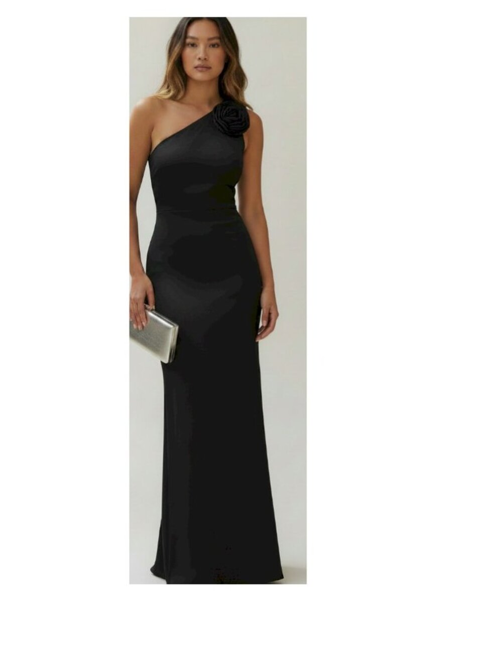 Siena Women's One-Shoulder Flower Detail Maxi Dress Size 0 New with Tags NWT